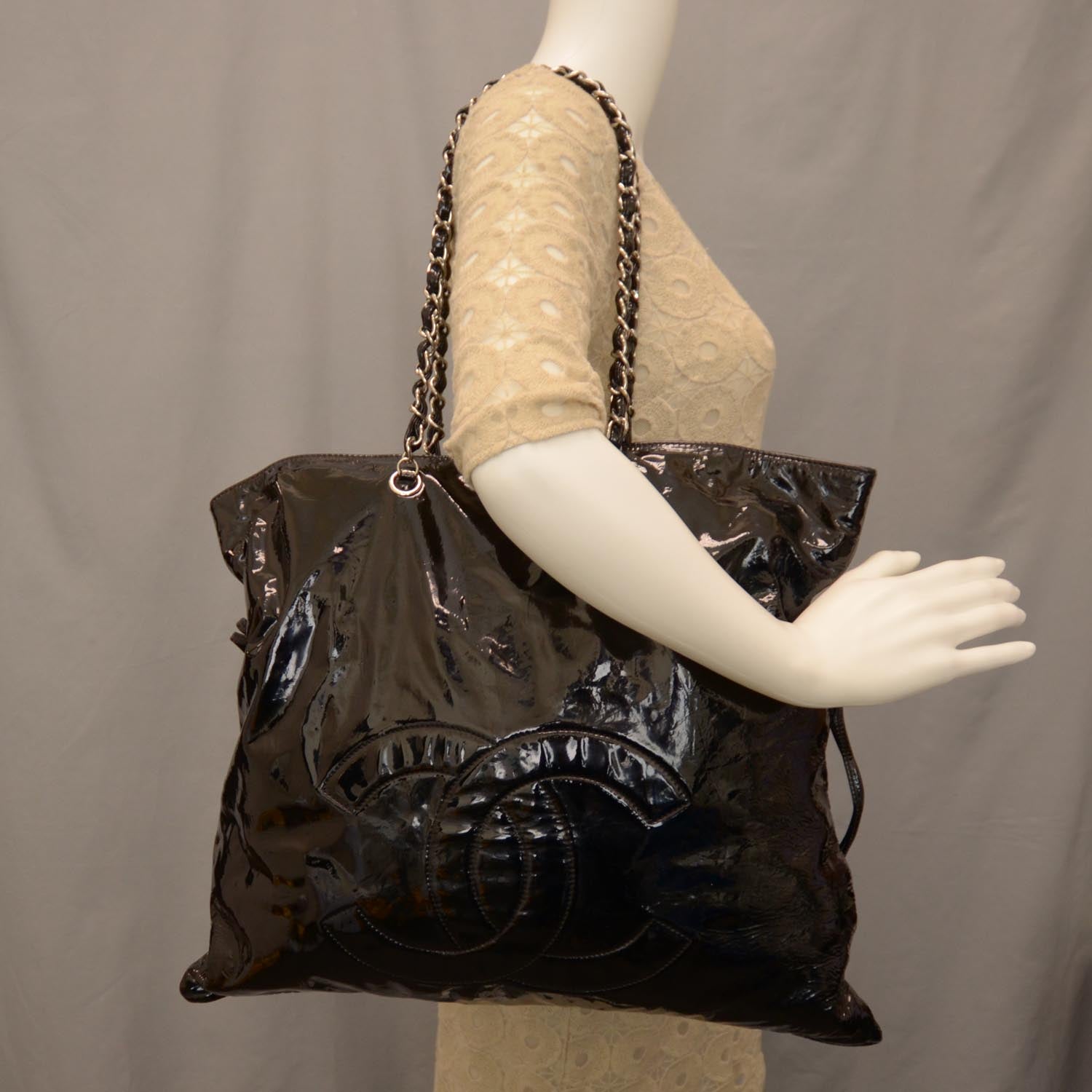 Chanel Patent Bonbons Shopper Tote Black 2 of 8