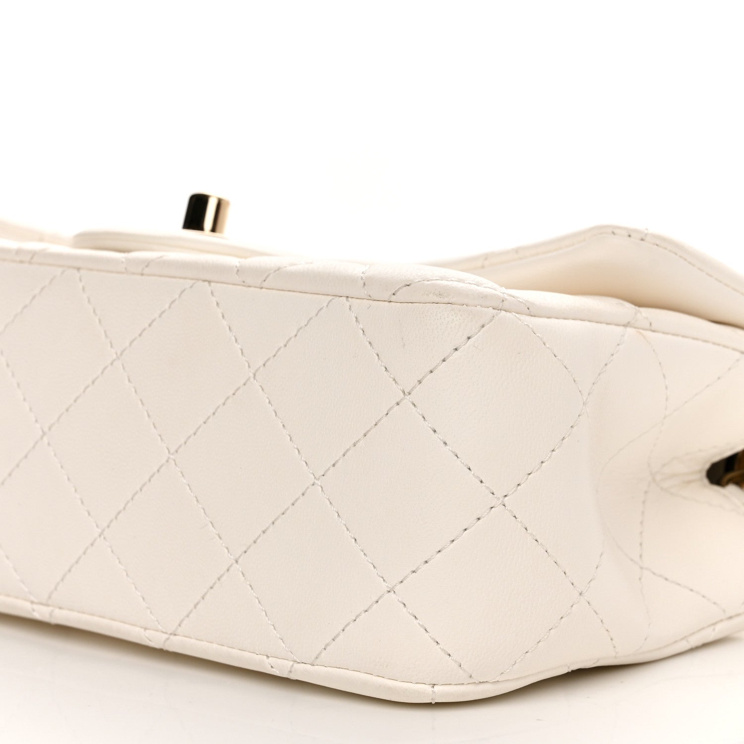 Chanel Lambskin Quilted Enamel Mini Rectangular Pearl Crush Flap White 10 of 11