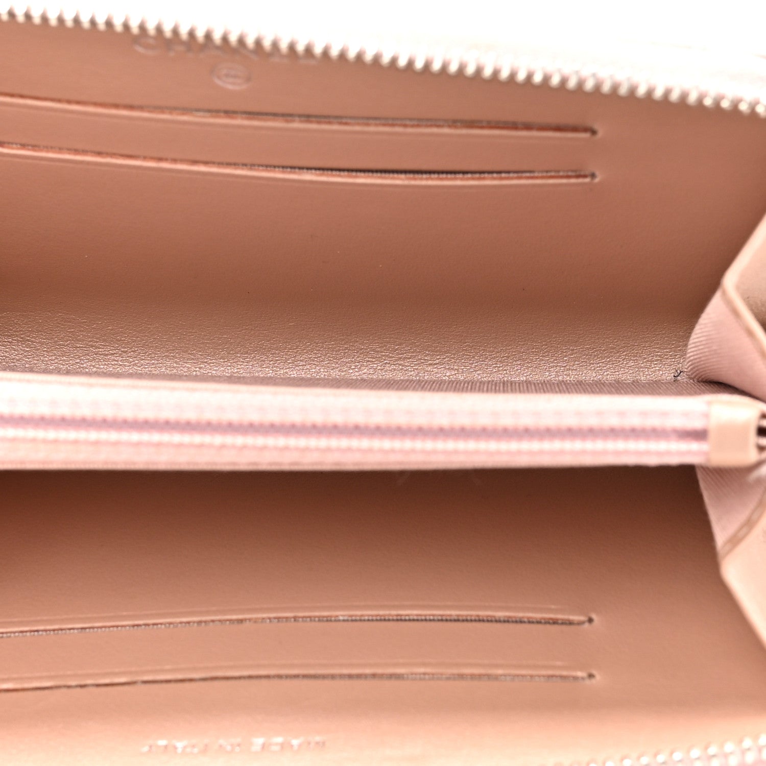 Chanel Caviar Camellia Embossed Medium Zip Around Wallet Light Pink 5 of 11