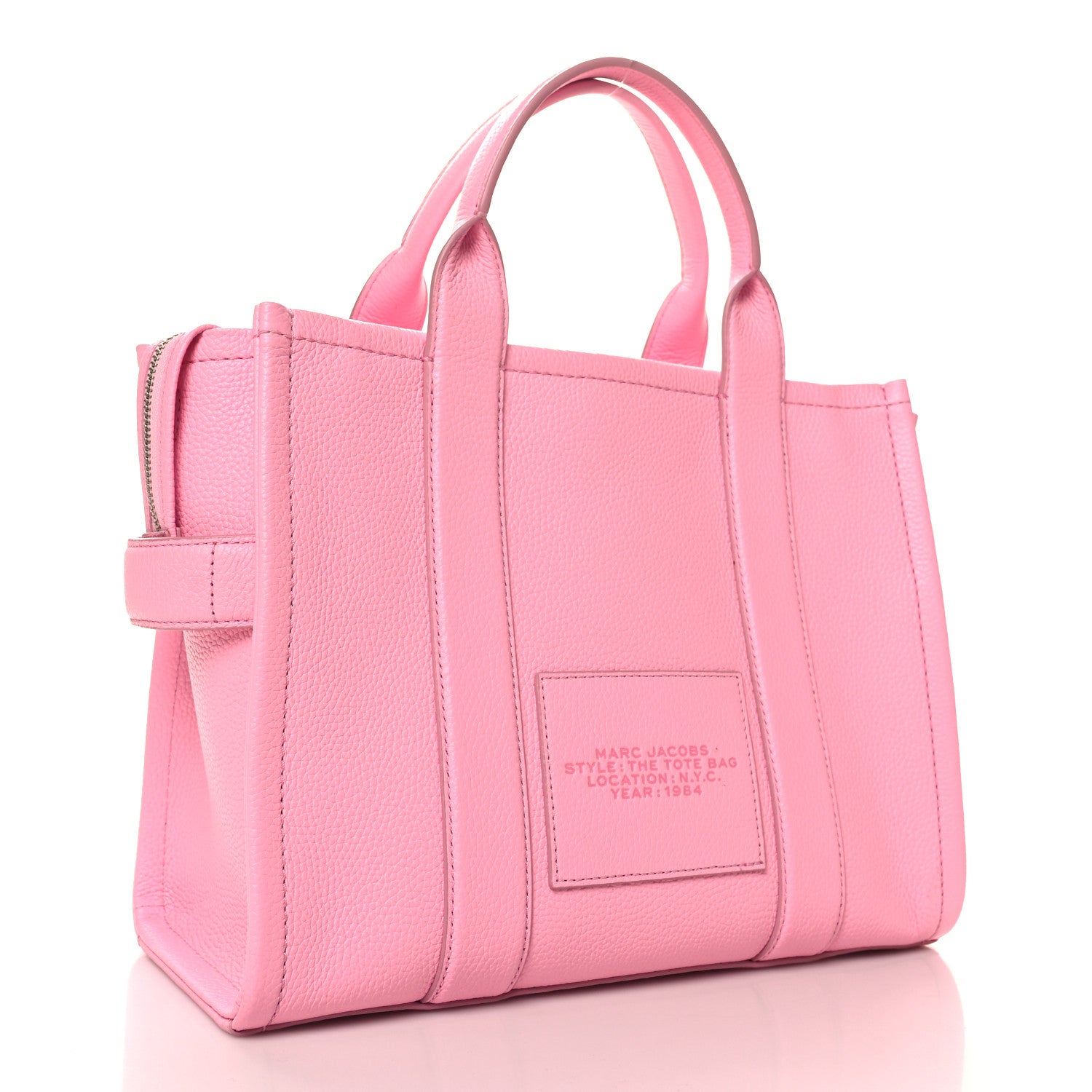 Marc Jacobs Grained Calfskin Medium The Tote Bag Candy Pink 3 of 9