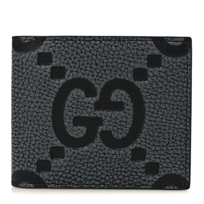 Gucci Piuma Calfskin Jumbo GG Embossed Wallet Dark Grey Black 1 of 7