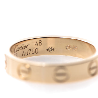 Cartier 18K Yellow Gold 3.5mm LOVE Wedding Band Ring 48 4.5 4 of 5