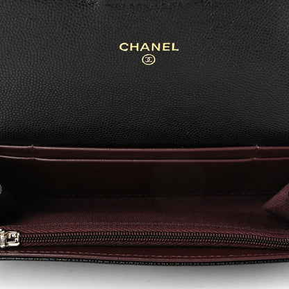 Chanel Caviar Quilted Medium Gusset Flap Wallet Black 4 of 5