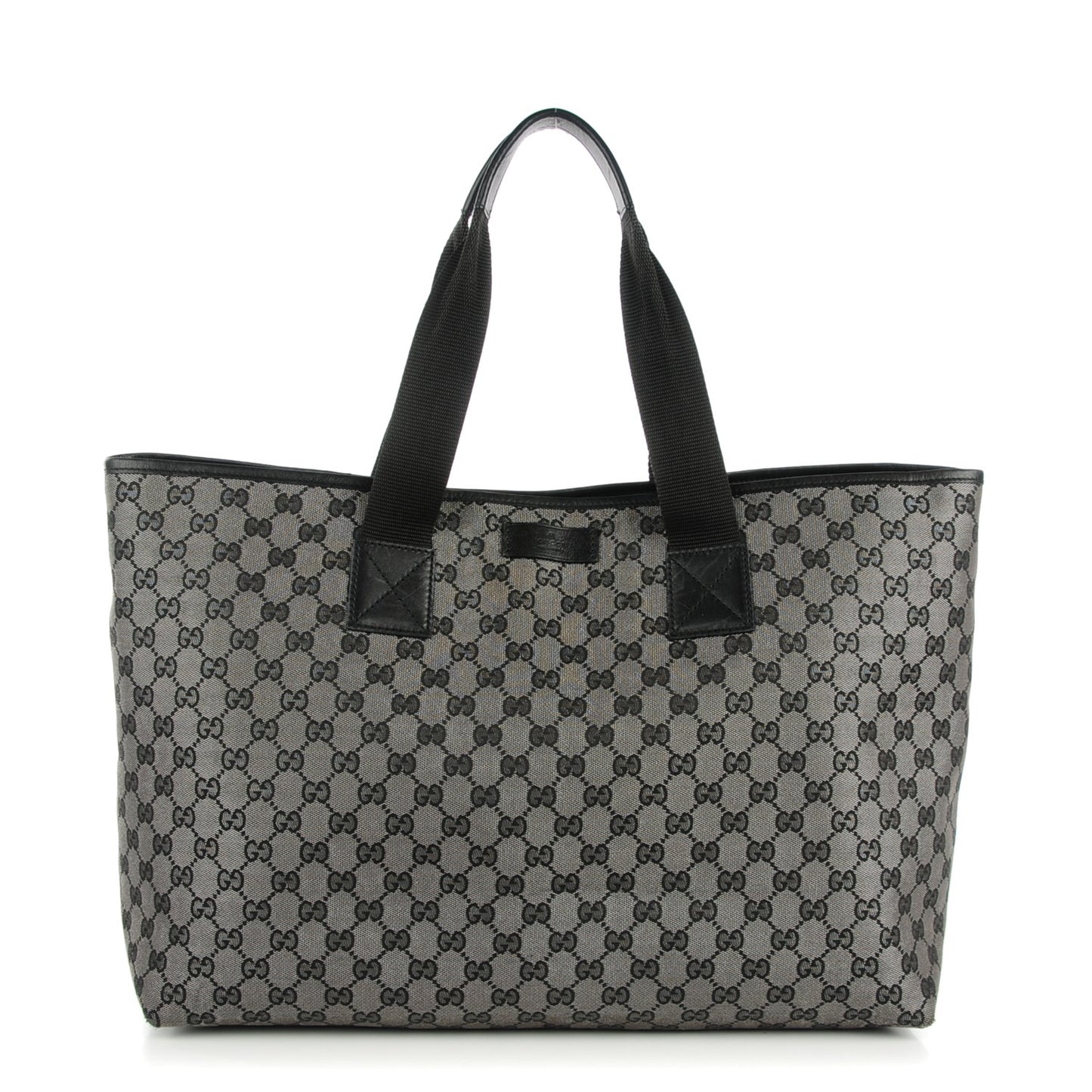Metallic Monogram Canvas Tote Black