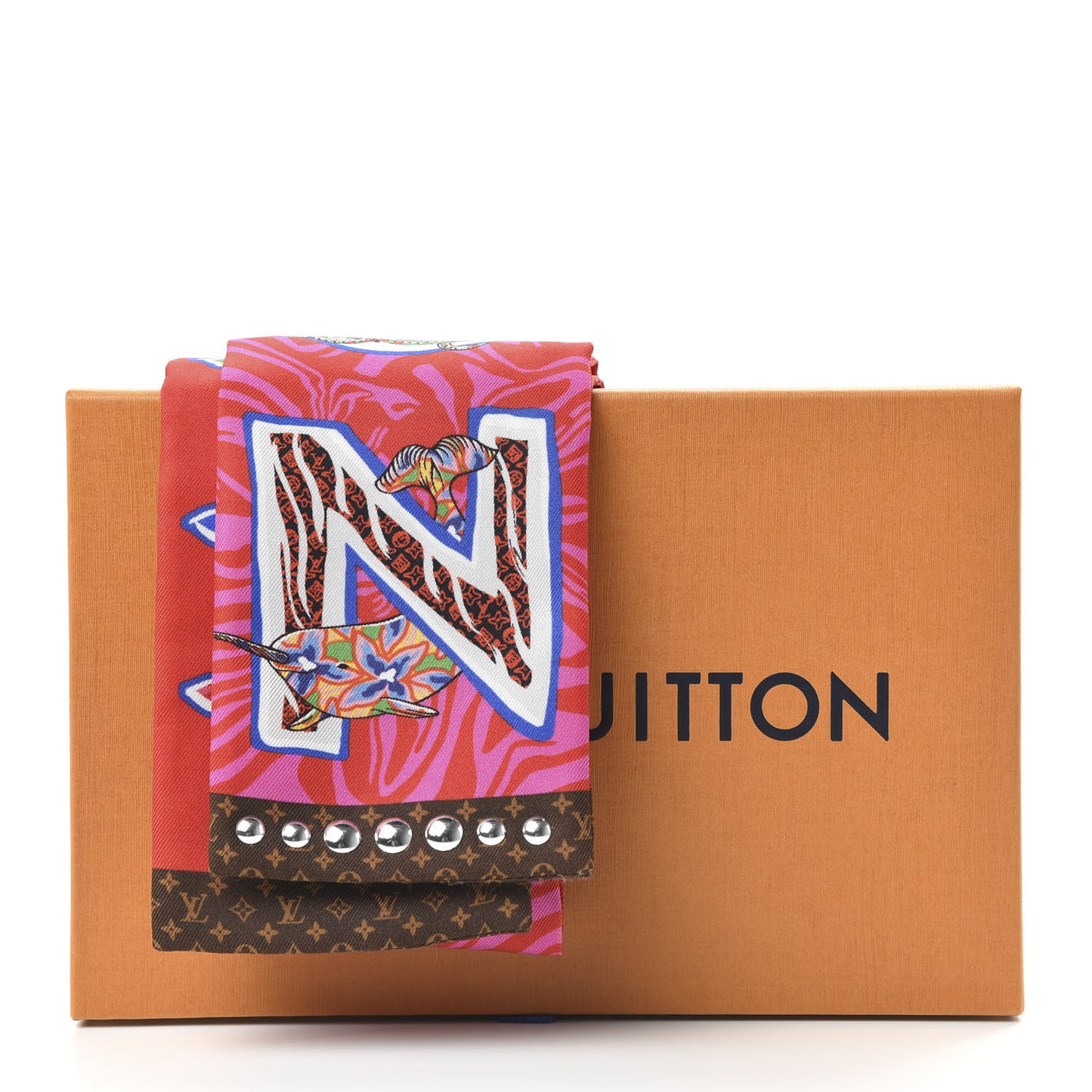 Silk Monogram ABC Bandeau Rose Pop