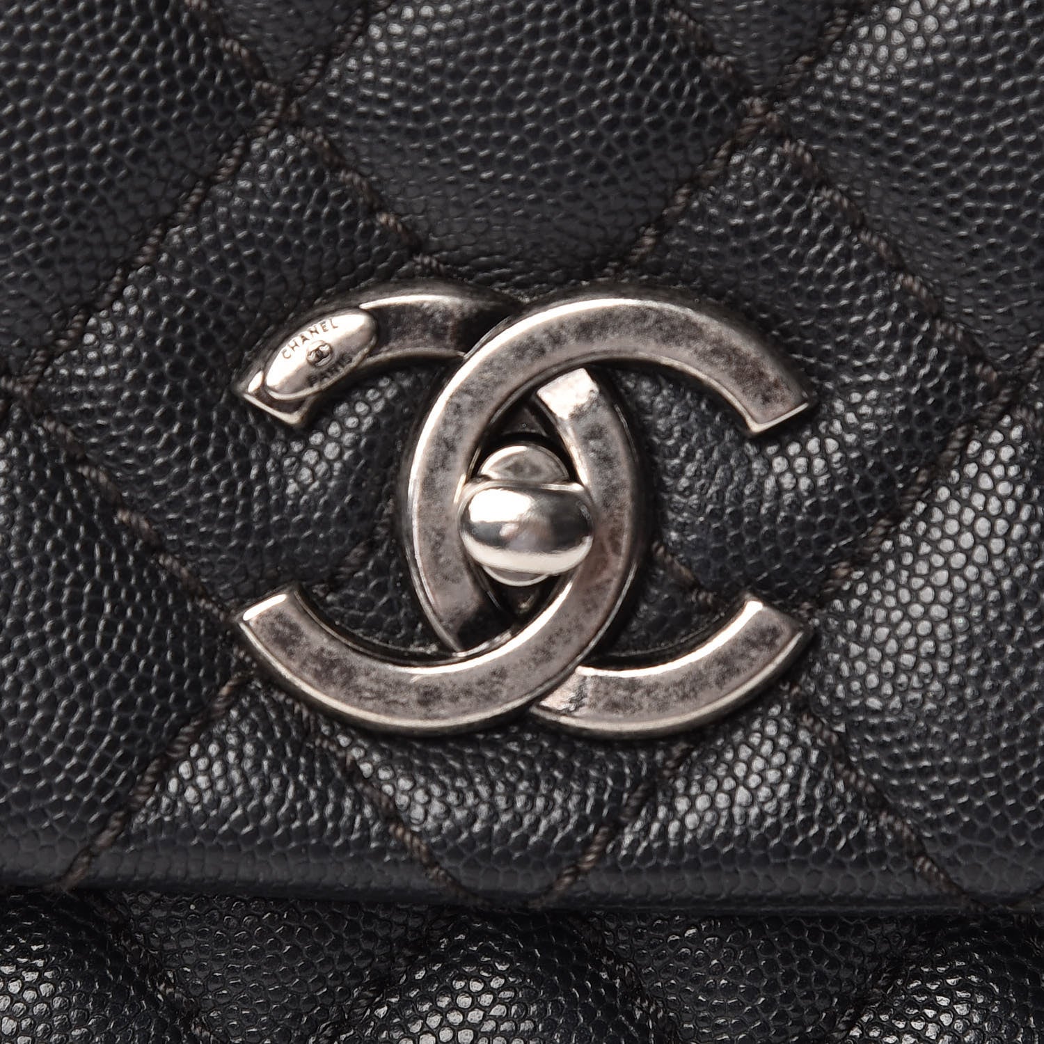 Chanel Caviar Quilted Medium Coco Handle Flap Black 12 of 12