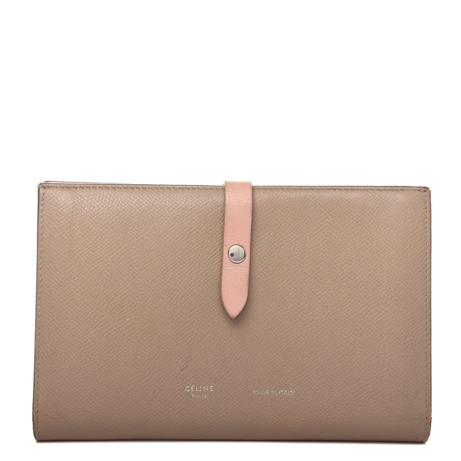 Celine Grained Calfskin Large Multifunction Strap Wallet Pink Chalk 1 of 9