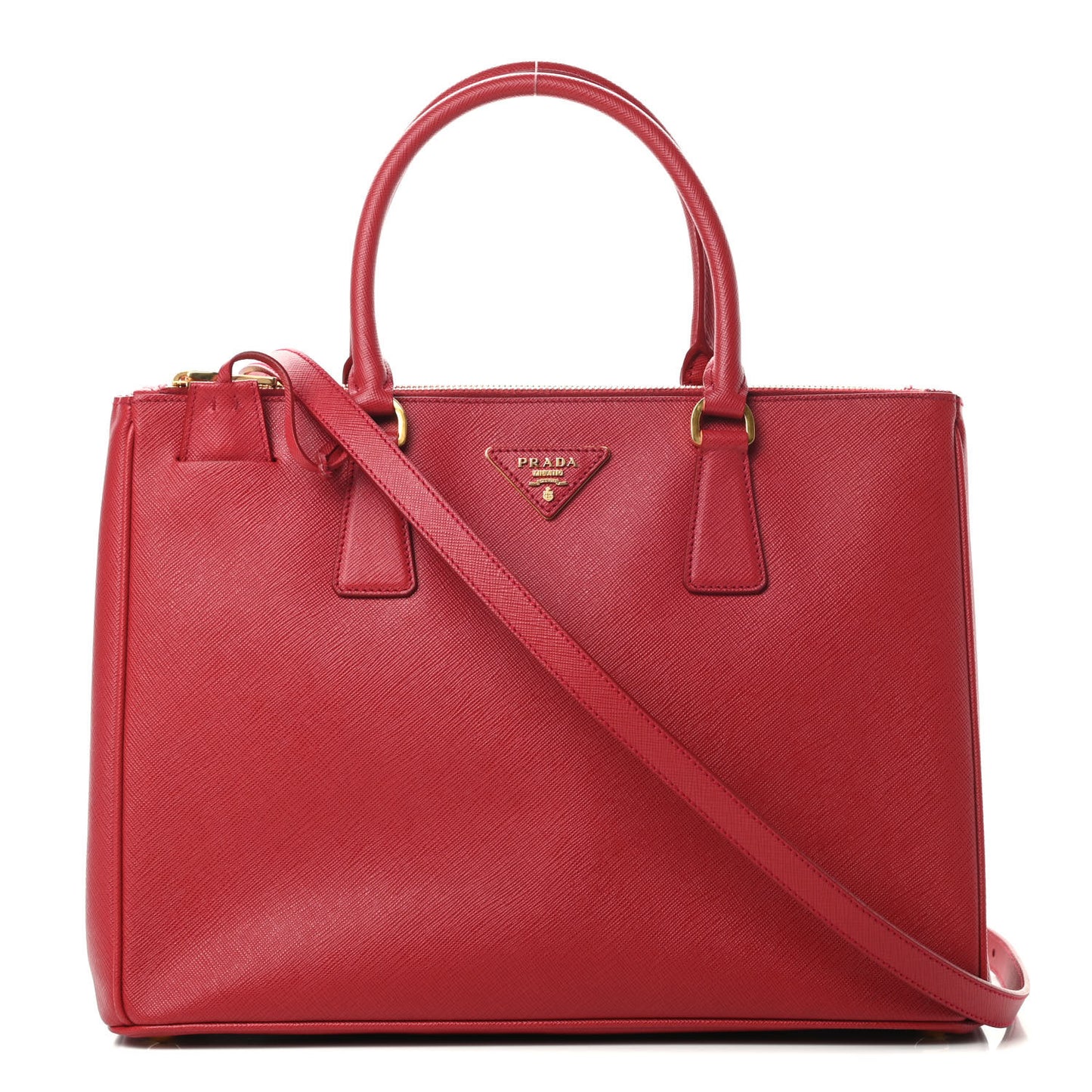 Saffiano Medium Galleria Double Zip Tote Fuoco
