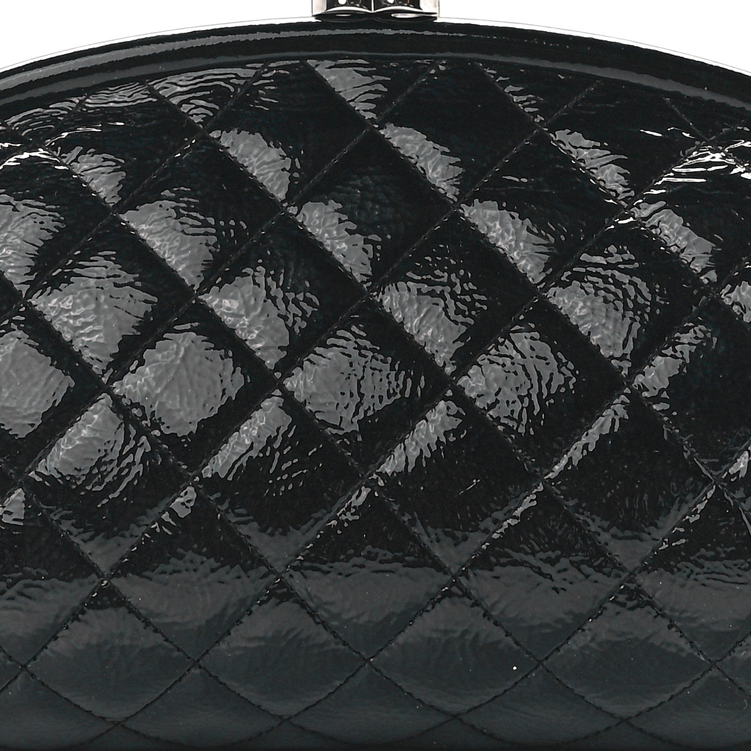 Chanel Distressed Patent Quilted Timeless Clutch Black 8 of 11