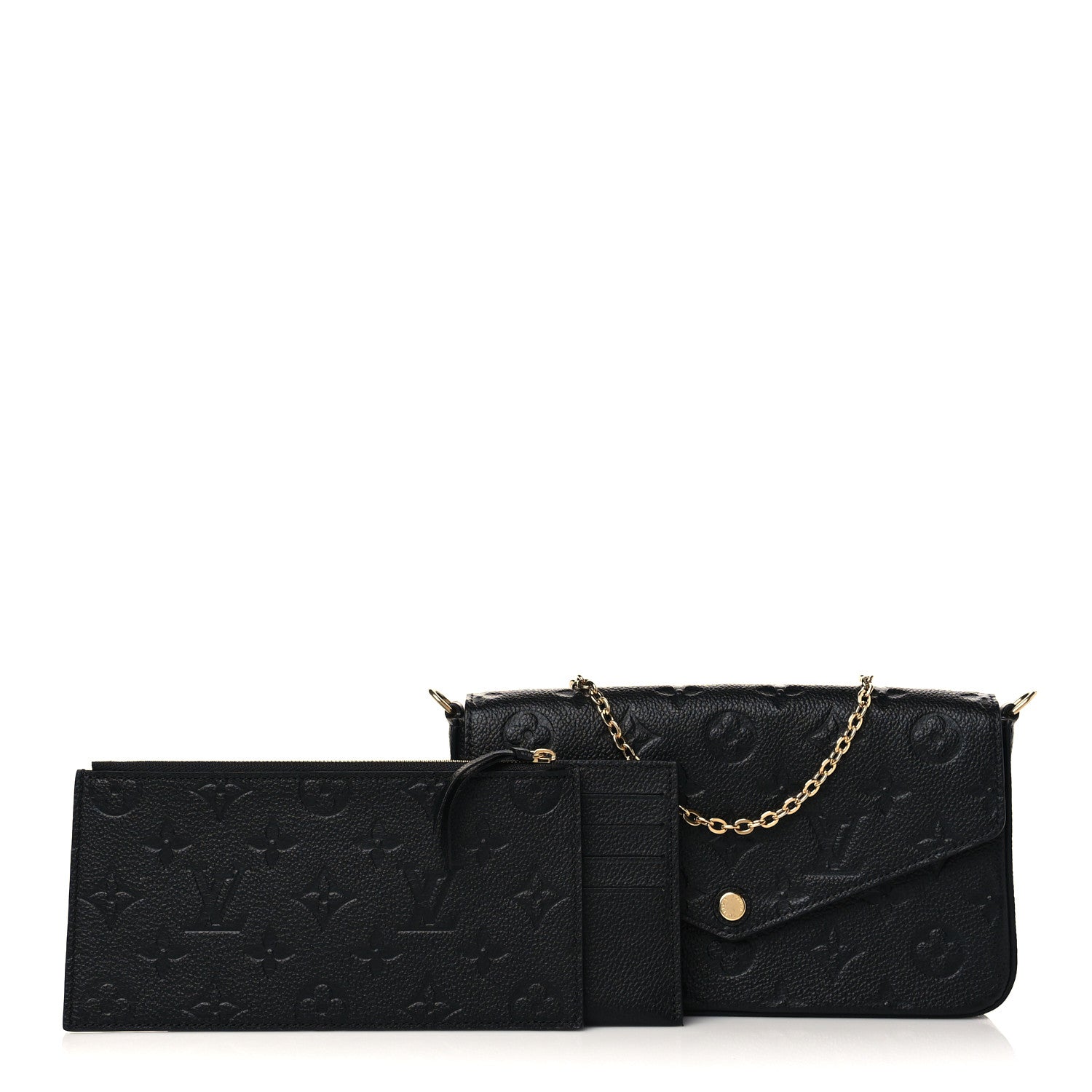 Louis Vuitton Empreinte Pochette Felicie Chain Wallet Black 1 of 7