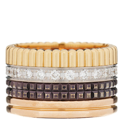 Boucheron 18K Pink Yellow White Gold Diamond PVD Large Quatre Classique Ring 49 4.75 1 of 8