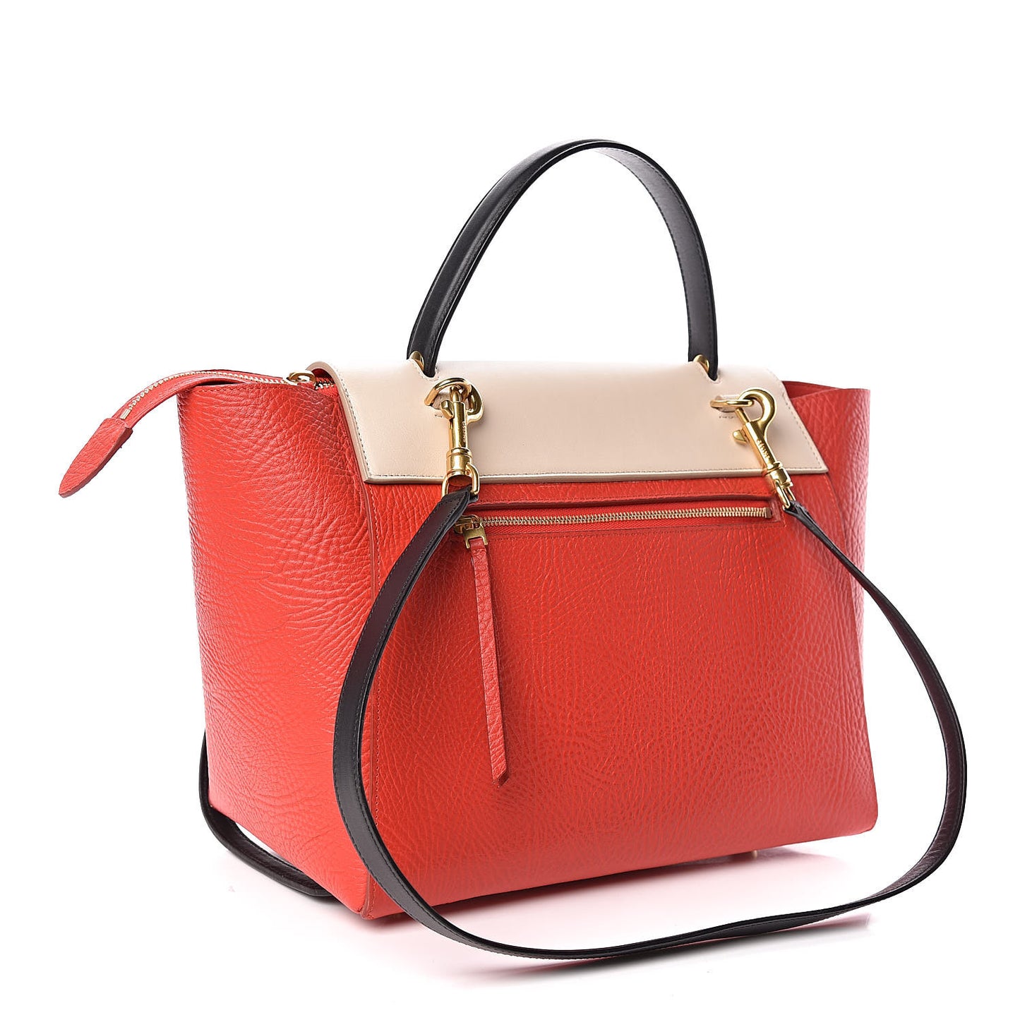 Elephant Calfskin Mini Tri-Color Belt Bag Vermillion
