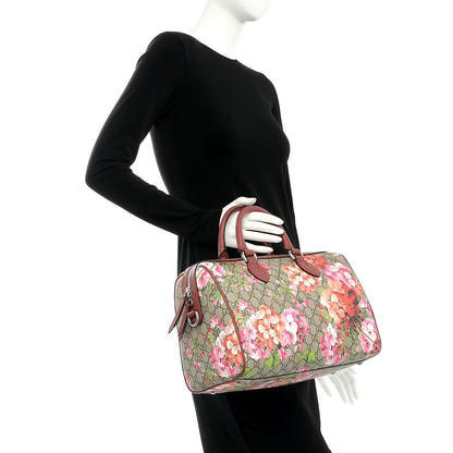 Gucci GG Supreme Monogram Blooms Medium Boston Beige Multicolor Dry Rose 3 of 8