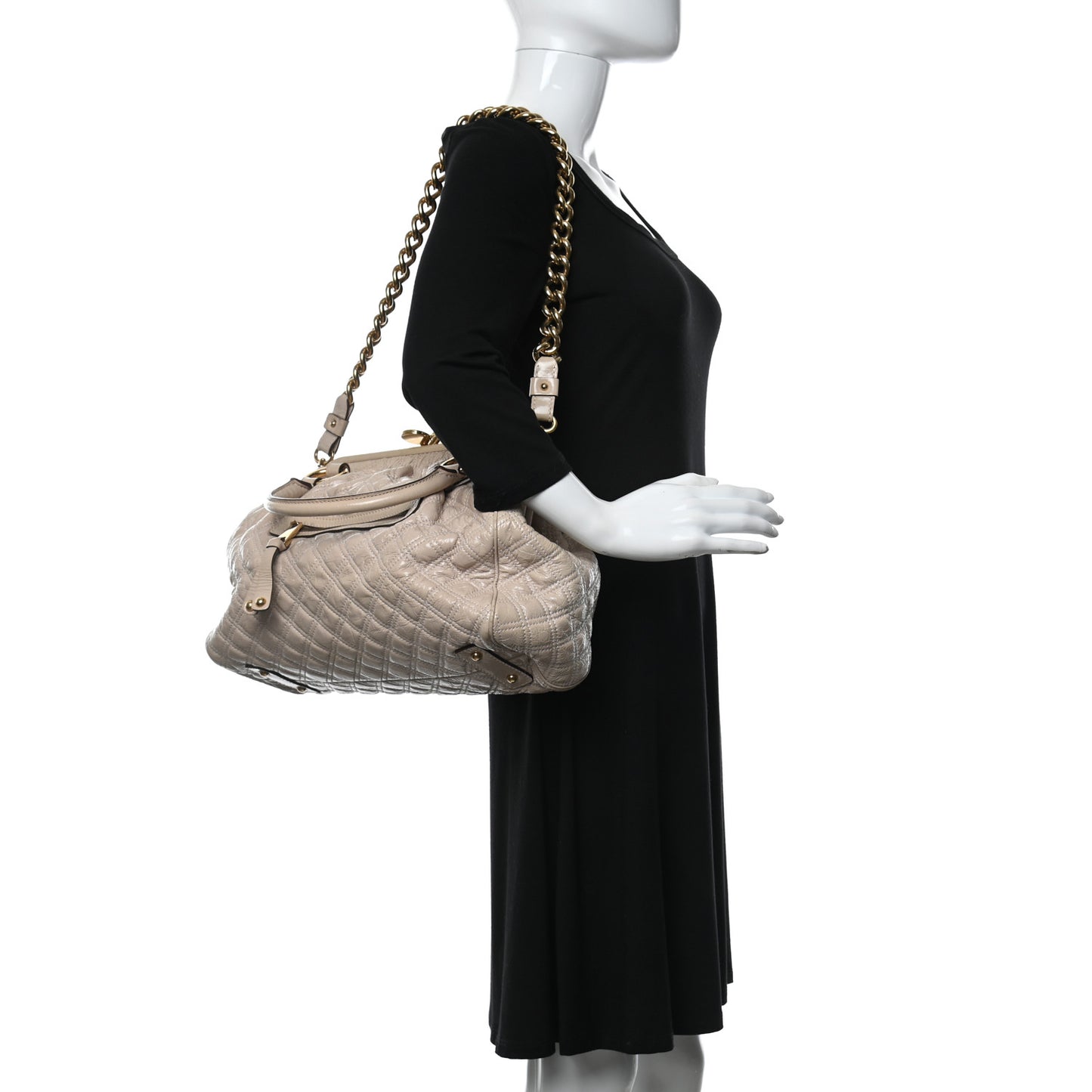 Calfskin Quilted Stam Beige