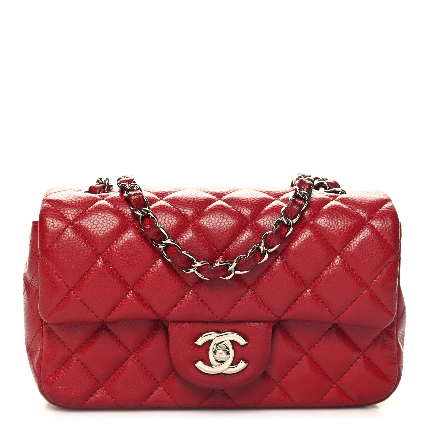 Chanel Caviar Quilted Mini Rectangular Flap Red 1 of 12