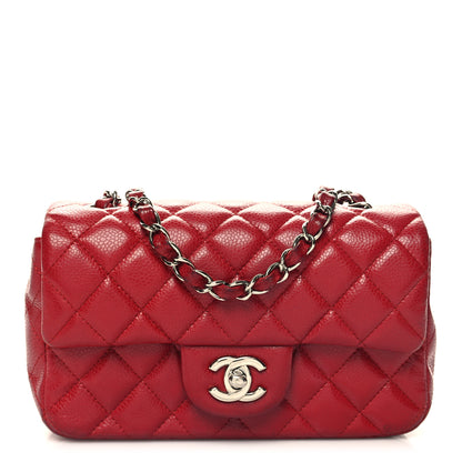 Chanel Caviar Quilted Mini Rectangular Flap Red 1 of 12