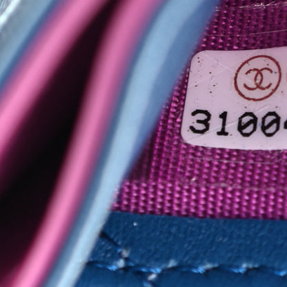 Chanel Lambskin Quilted Card Holder Blue Pink 8 of 8