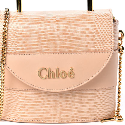 Chloe Calfskin Lizard Embossed Small Aby Lock Delicate Pink 9 of 9