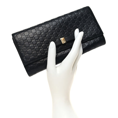Gucci Microguccissima Bow Continental Wallet Black 2 of 11