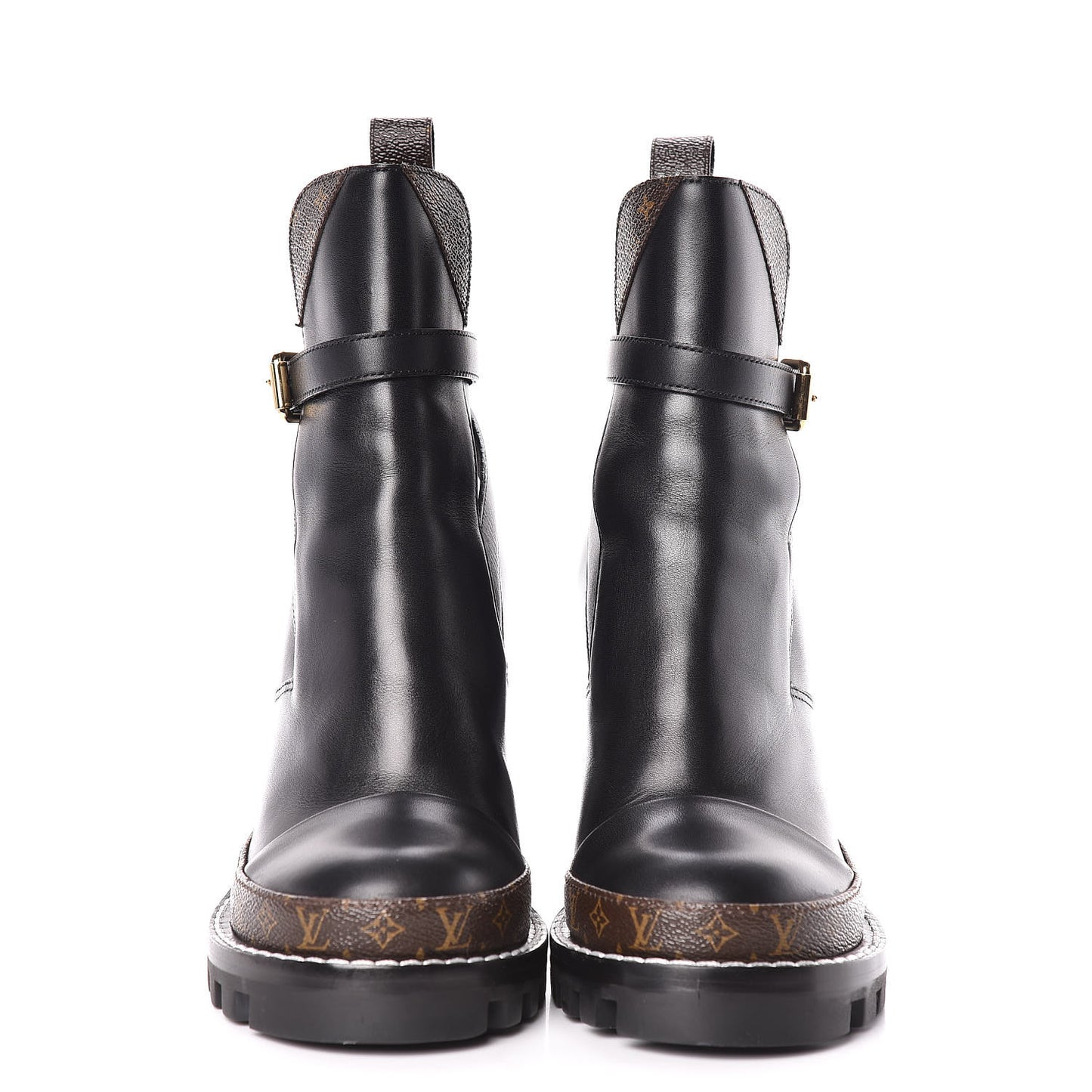Calfskin Monogram Star Trail Ankle Boots 38 Black
