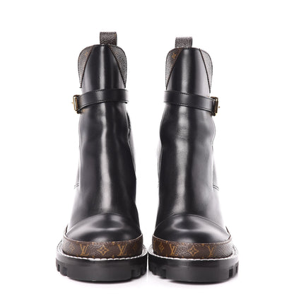 Louis Vuitton Calfskin Monogram Star Trail Ankle Boots 38 Black 2 of 8