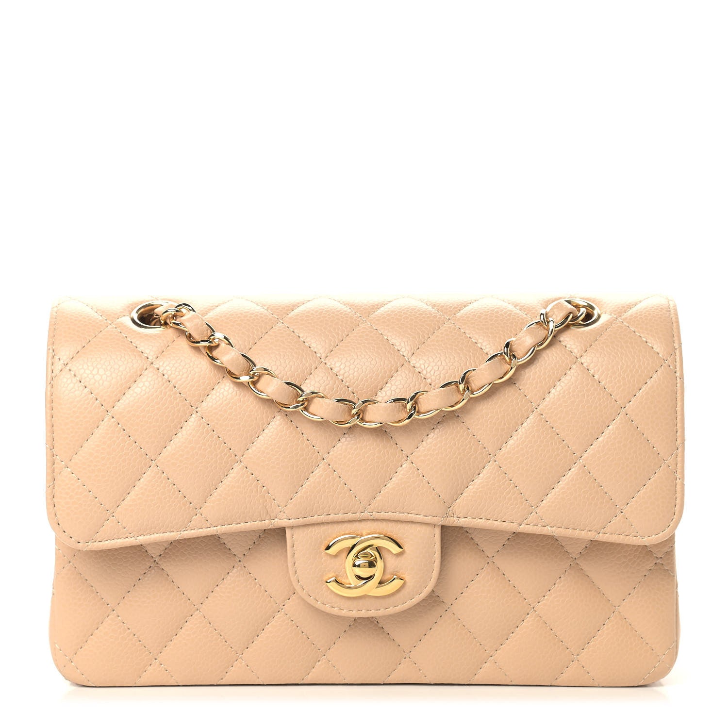 Chanel Caviar Quilted Small Double Flap Beige 1 of 10