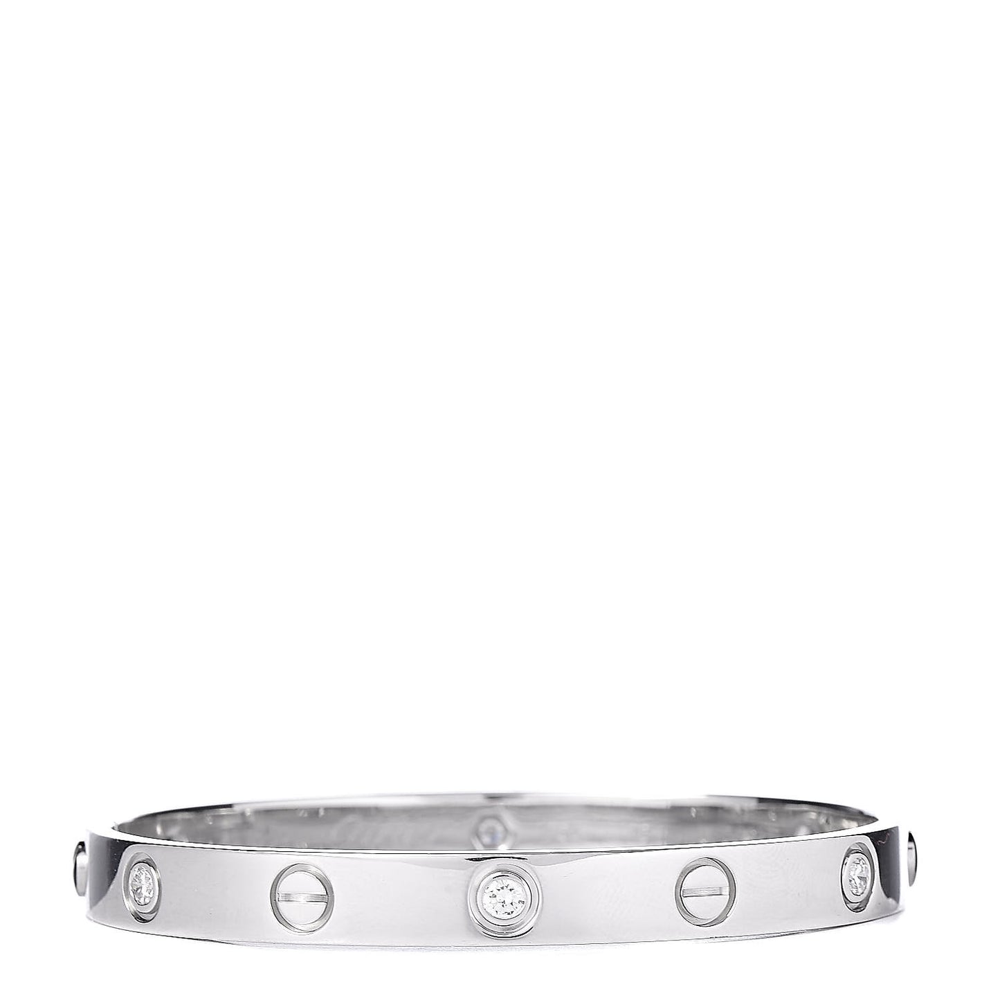18K White Gold 6 Diamond LOVE Bracelet 16