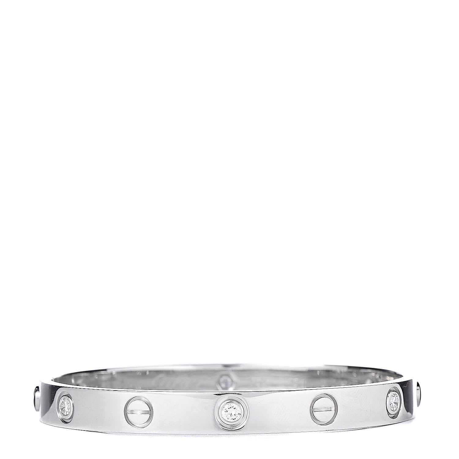 Cartier 18K White Gold 6 Diamond LOVE Bracelet 16 1 of 5