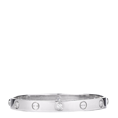 Cartier 18K White Gold 6 Diamond LOVE Bracelet 16 1 of 5