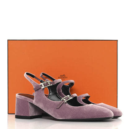 Hermes Velvet Jackie 50 Pumps 36.5 Bruyere 10 of 10