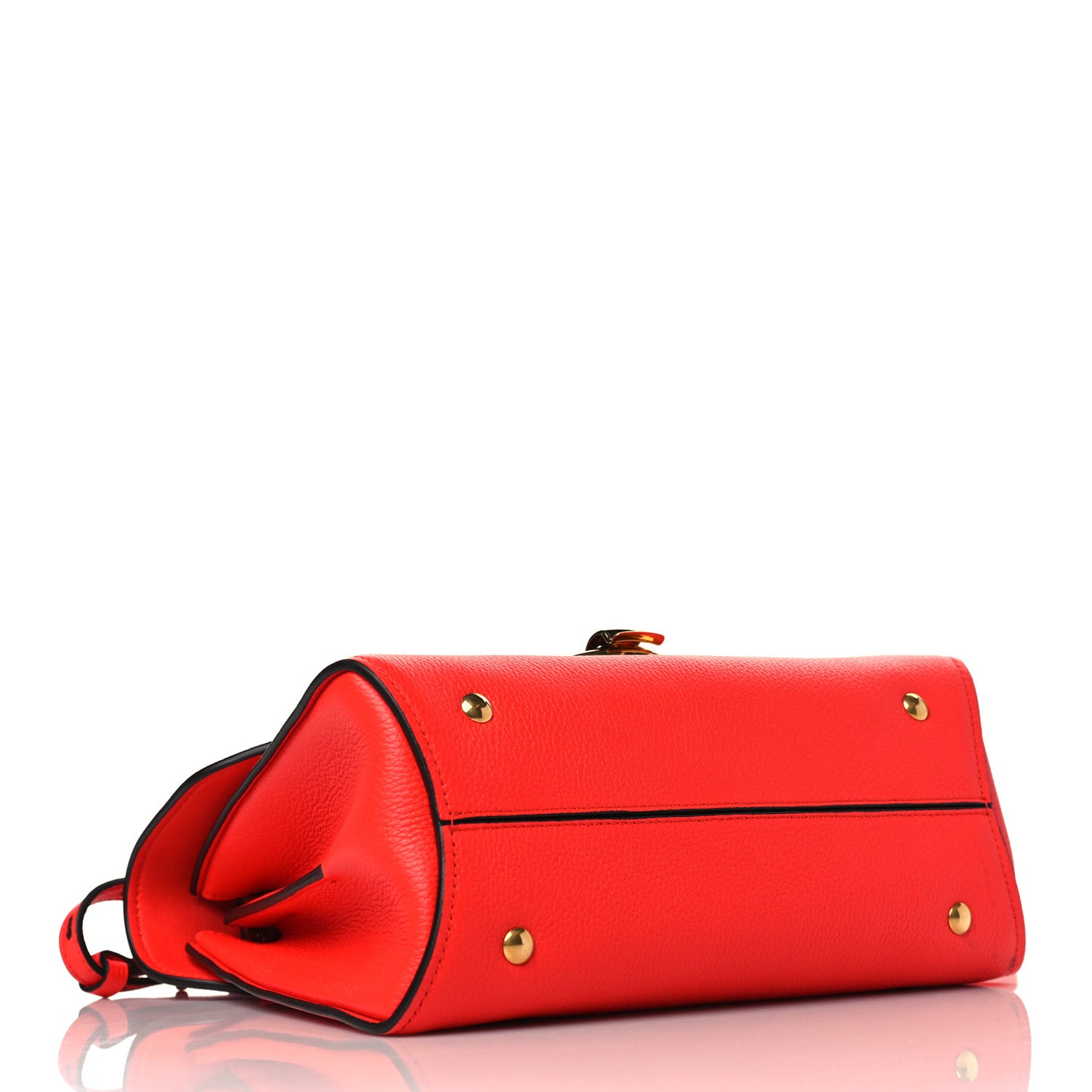 Calfskin Small Margot Top Handle Satchel Candy Apple Red