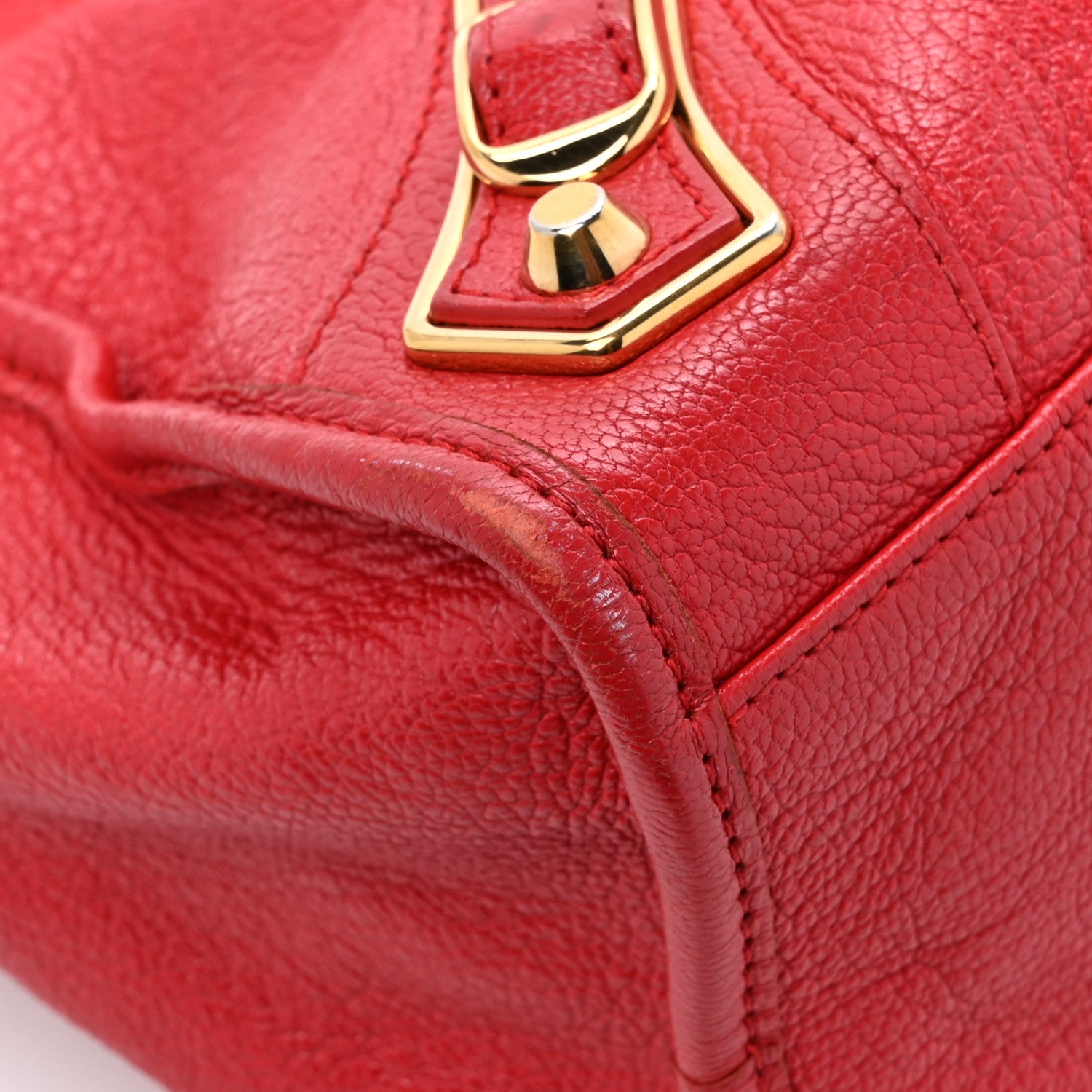 Balenciaga Chevre Gold Metallic Edge Hardware City Rouge Grenade 11 of 18