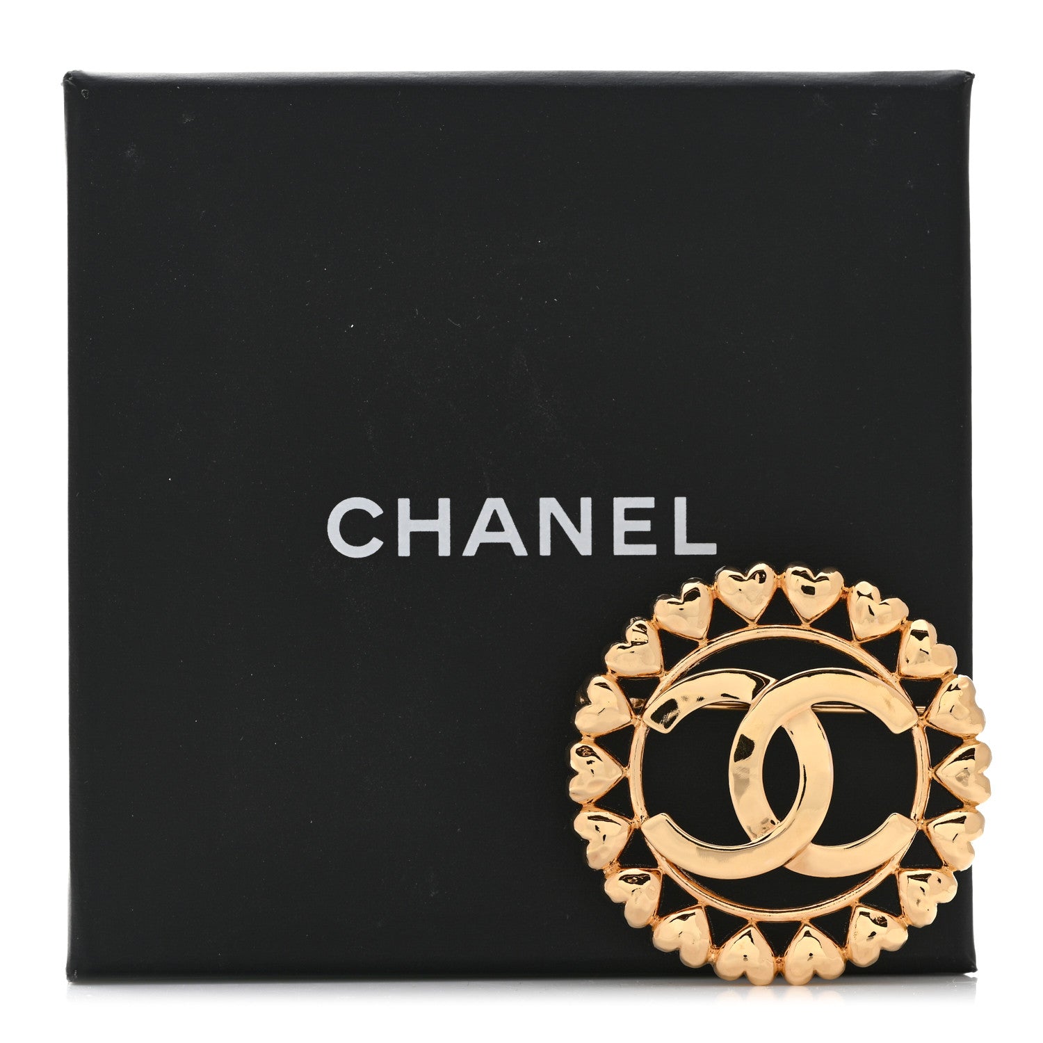 Chanel Metal CC Heart Brooch Gold 5 of 5