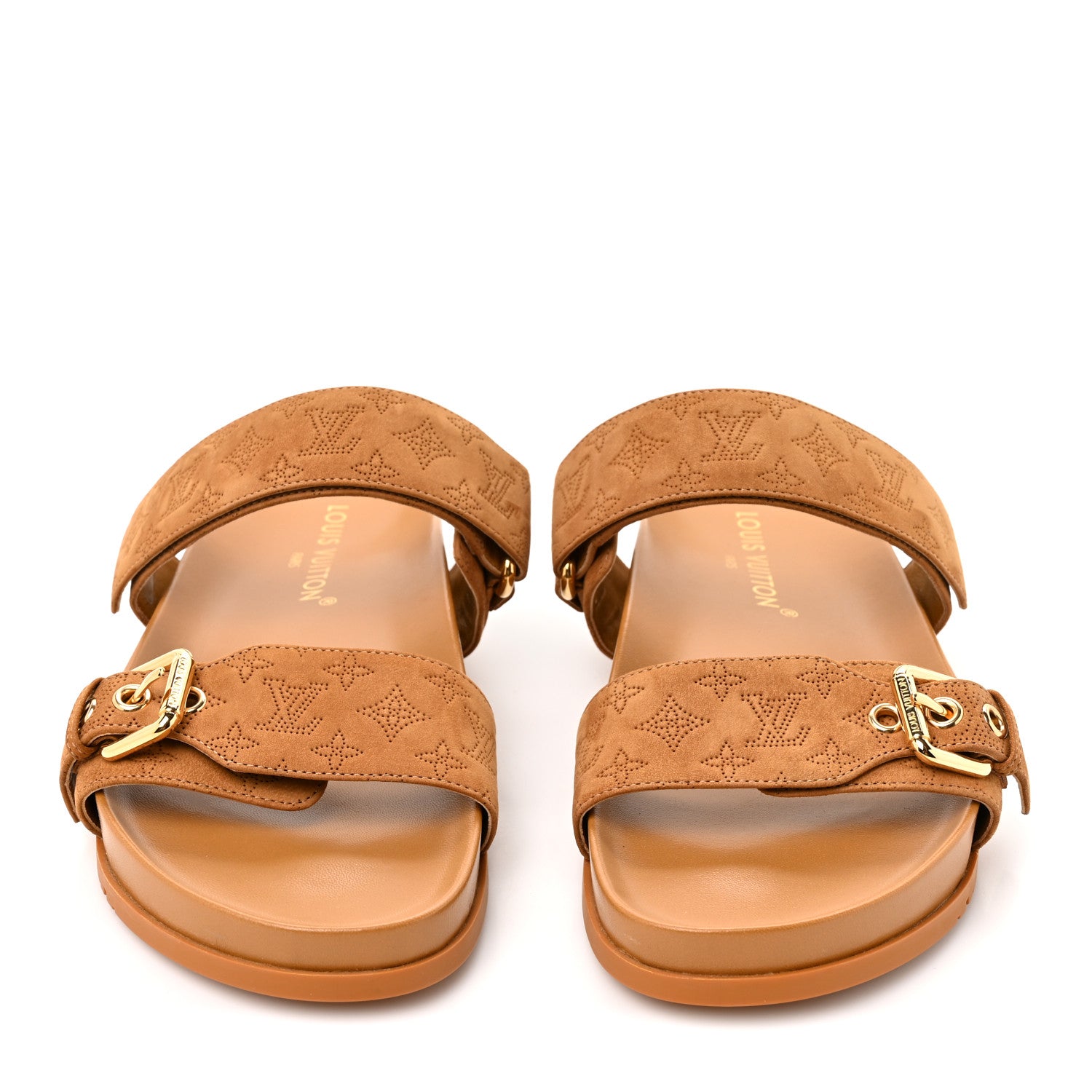 Louis Vuitton Suede Bom Dia Comfort Mule Sandals 40 Camel 3 of 9