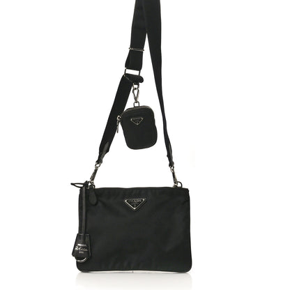Prada Re-Nylon Saffiano Re-Edition 2000 Double Zip Crossbody Bag Black 1 of 13