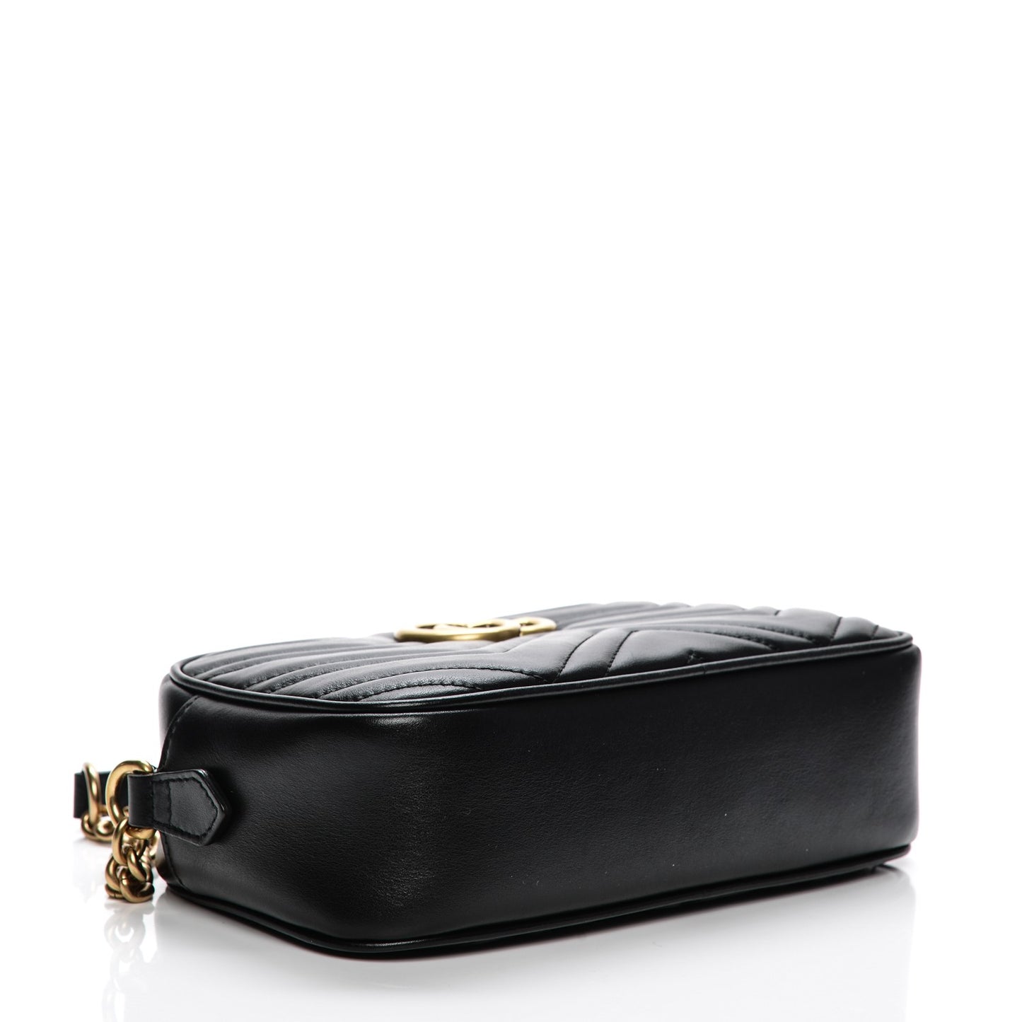 Calfskin Matelasse Small GG Marmont Chain Shoulder Bag Black