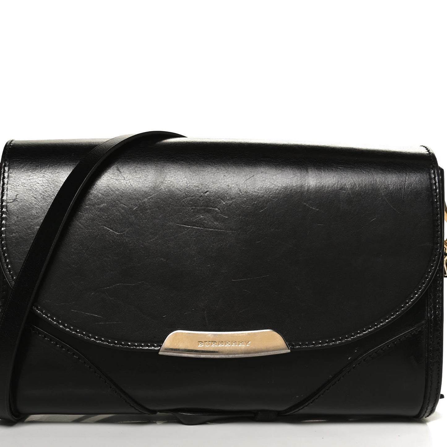 Polished Bridle Leather Small Abbott Crossbody Black