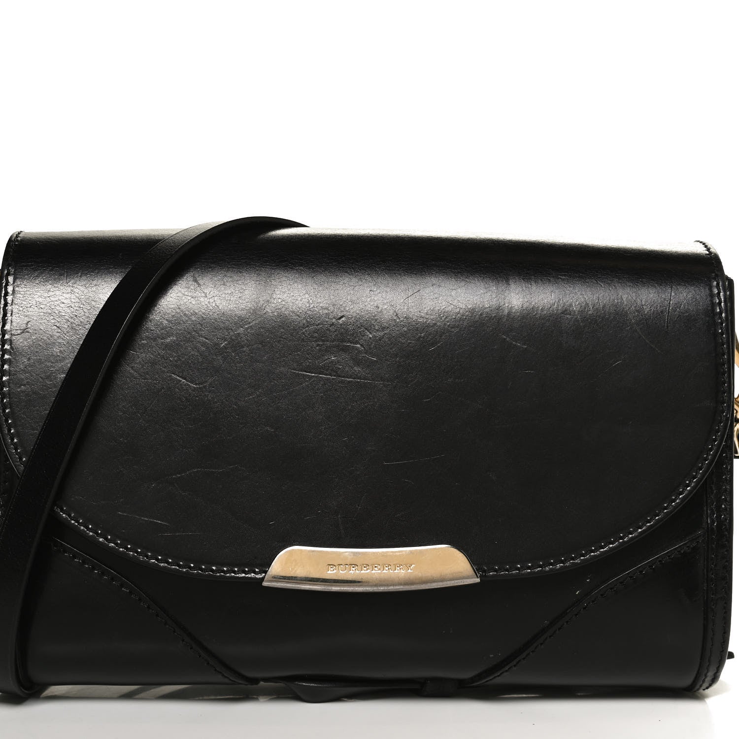 Burberry Polished Bridle Leather Small Abbott Crossbody Black 8 of 10