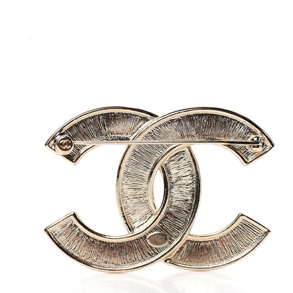 Chanel Crystal Pearl Chain Mania CC Brooch Gold 2 of 4