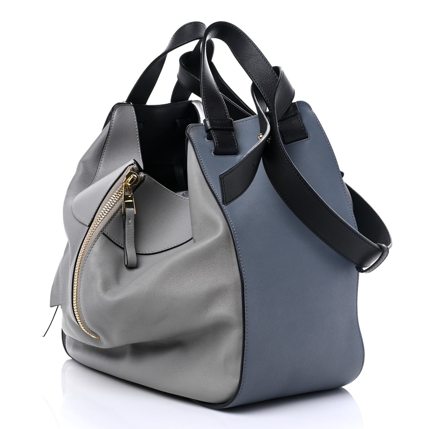 Calfskin Large Hammock Shoulder Bag Grey