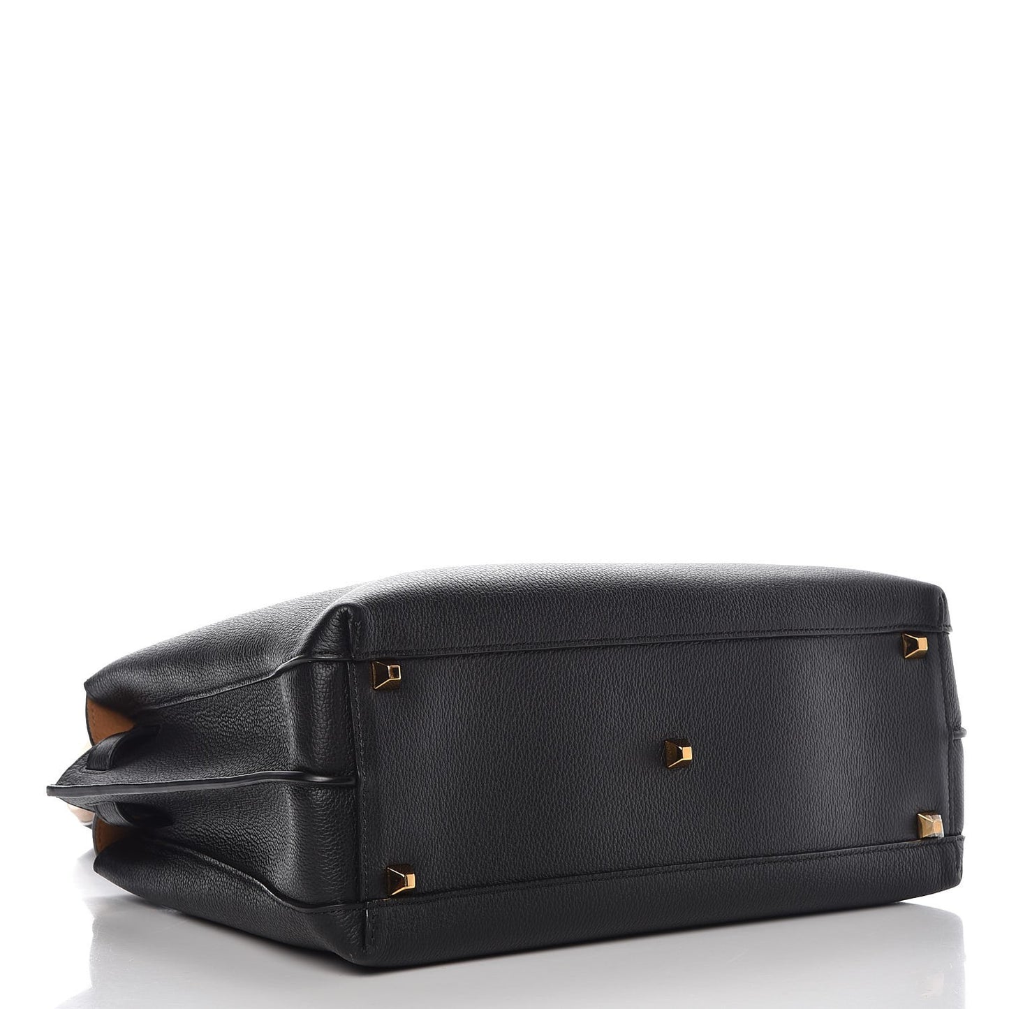 Grained Calfskin Large Milla Tote Black