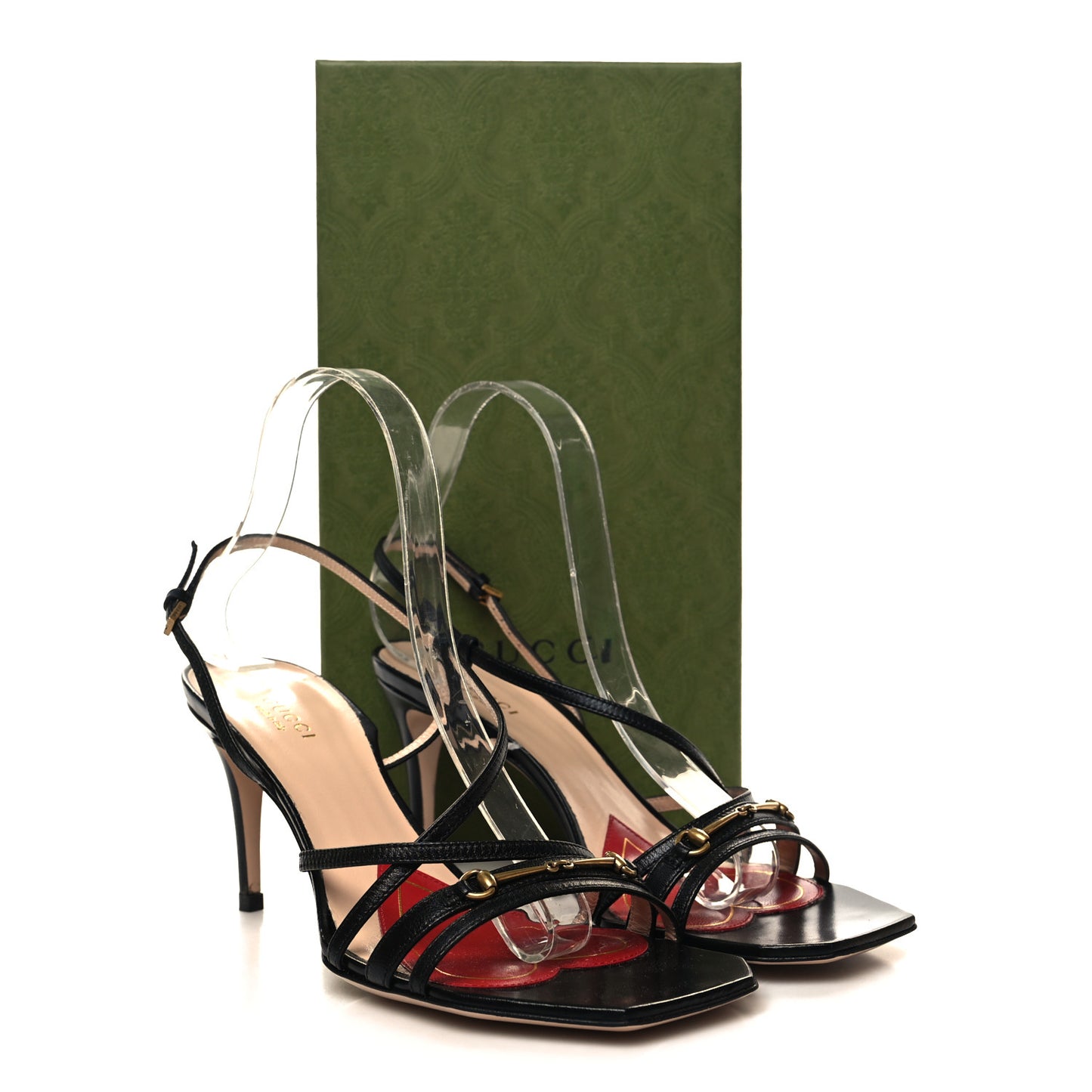 Nappa Victoria Strappy Horsebit Sandals 38.5 Black