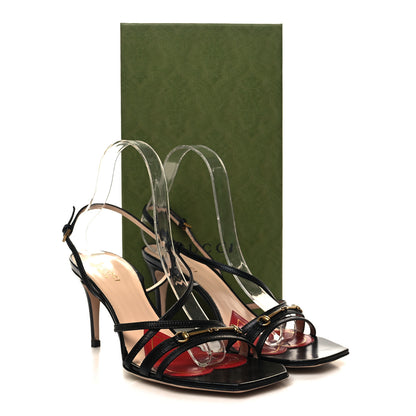 Gucci Nappa Victoria Strappy Horsebit Sandals 38.5 Black 8 of 8