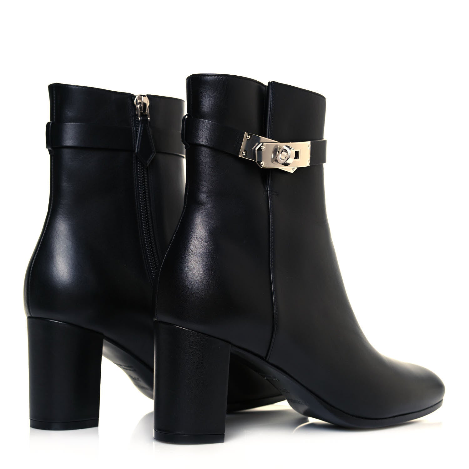 Hermes Calfskin Saint Germain Ankle Boots 37.5 Black 4 of 12