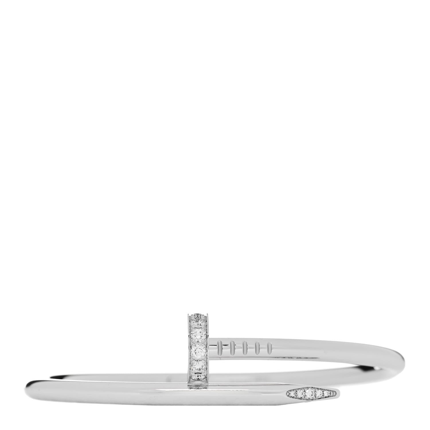 Cartier 18K White Gold Diamond Juste Un Clou Bracelet 16 1 of 5