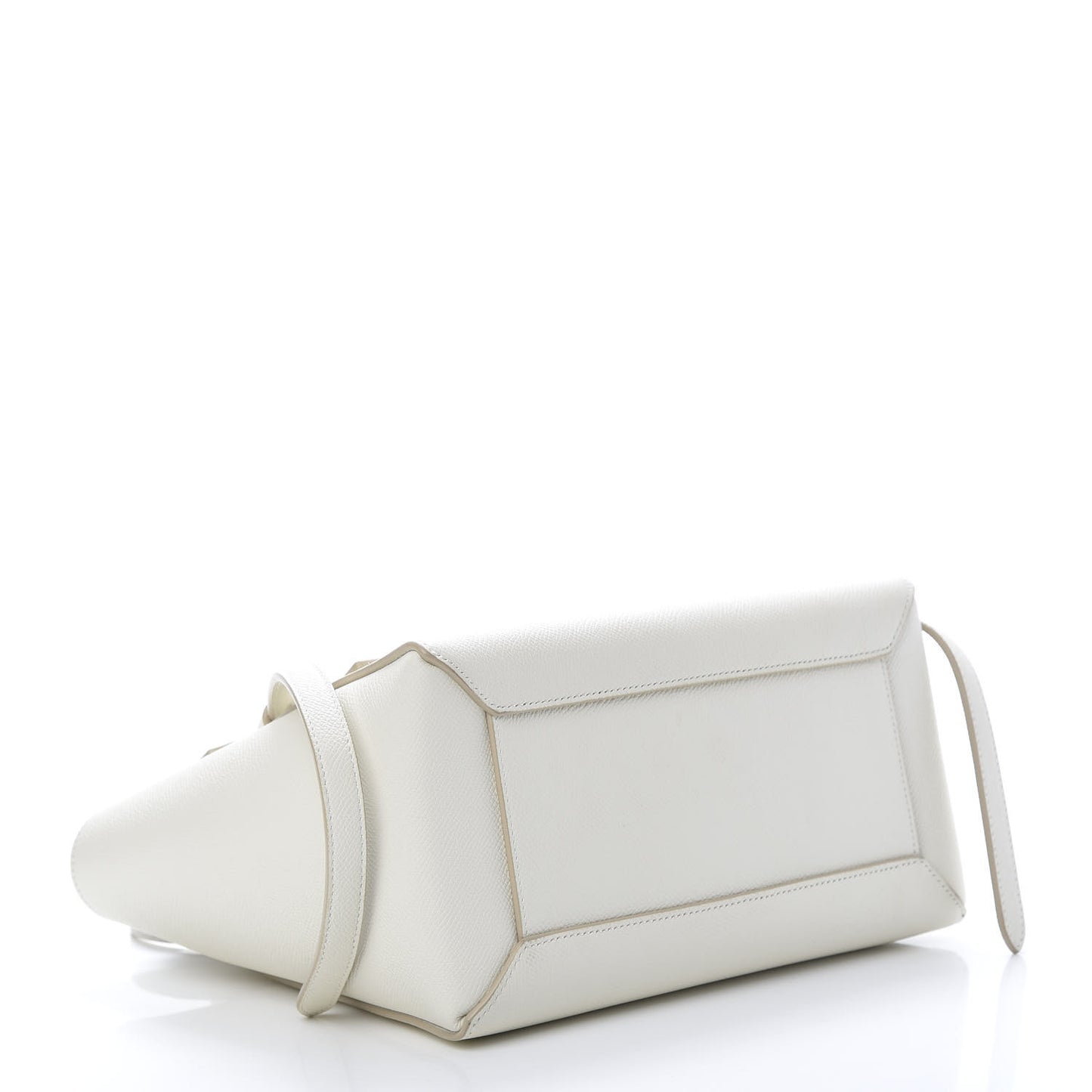 Grained Calfskin Micro Belt Bag White
