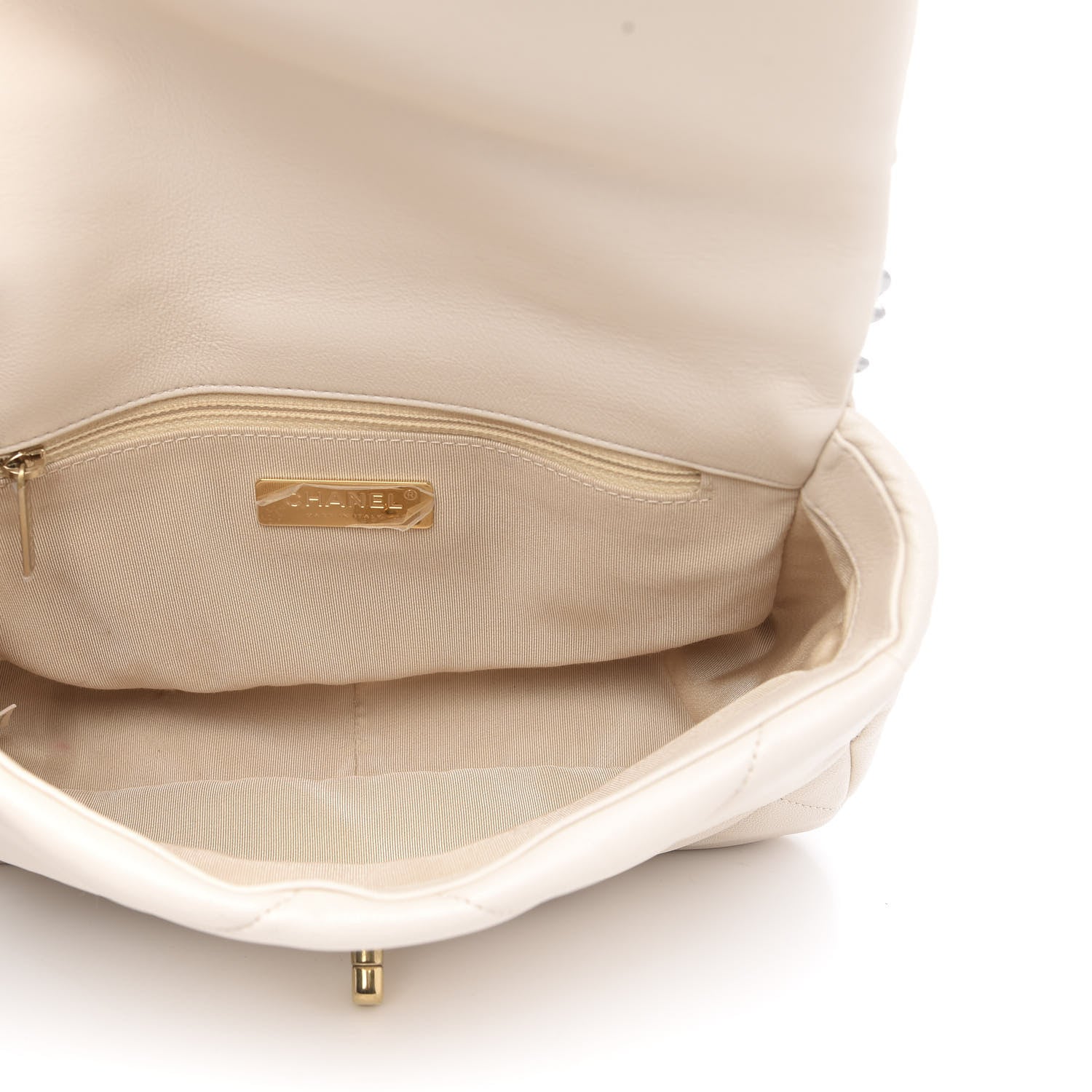 Chanel Lambskin Quilted Medium 19 Flap Beige 5 of 11