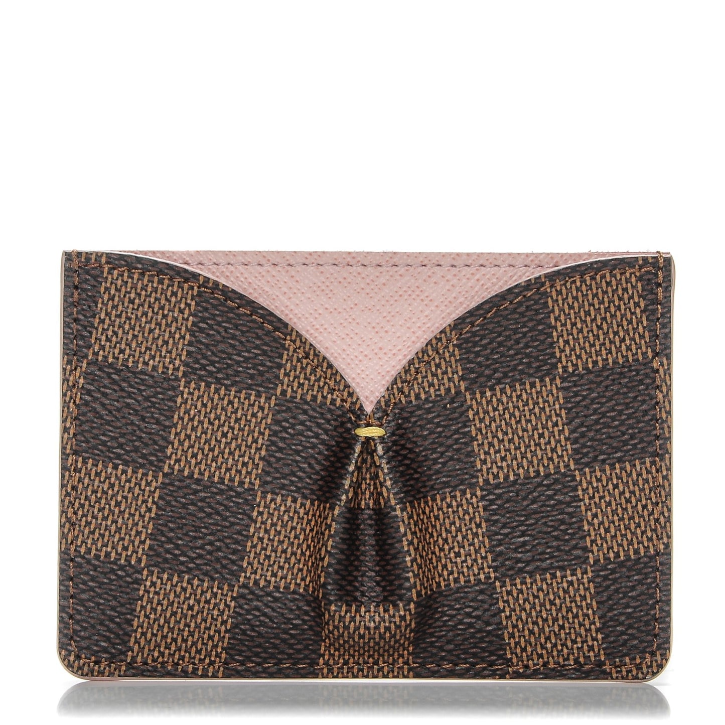 Damier Ebene Caissa Card Holder Rose Ballerine