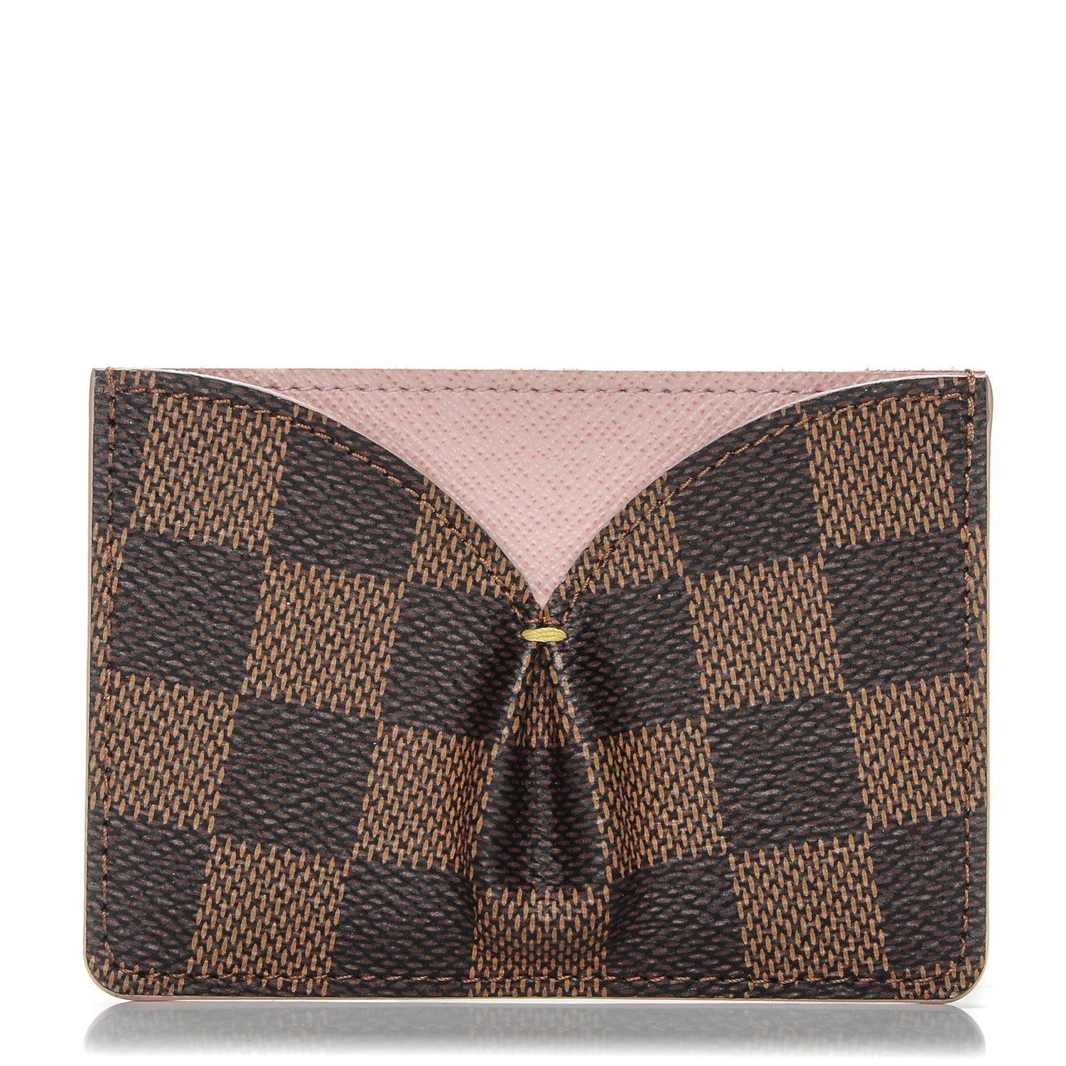 Louis Vuitton Damier Ebene Caissa Card Holder Rose Ballerine 1 of 6