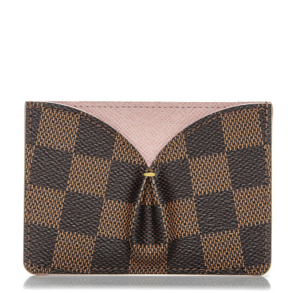Louis Vuitton Damier Ebene Caissa Card Holder Rose Ballerine 1 of 6